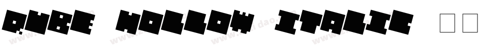 QUBE HOLLOW ITALIC字体转换